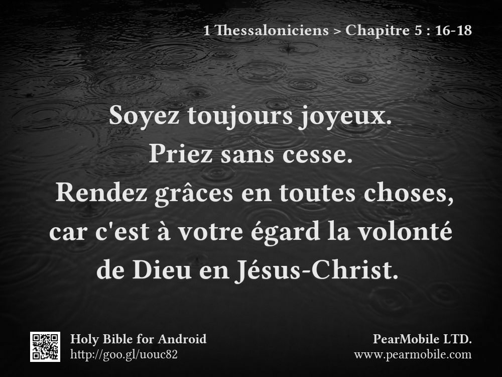 1 Thessaloniciens, Chapitre 5:16-18